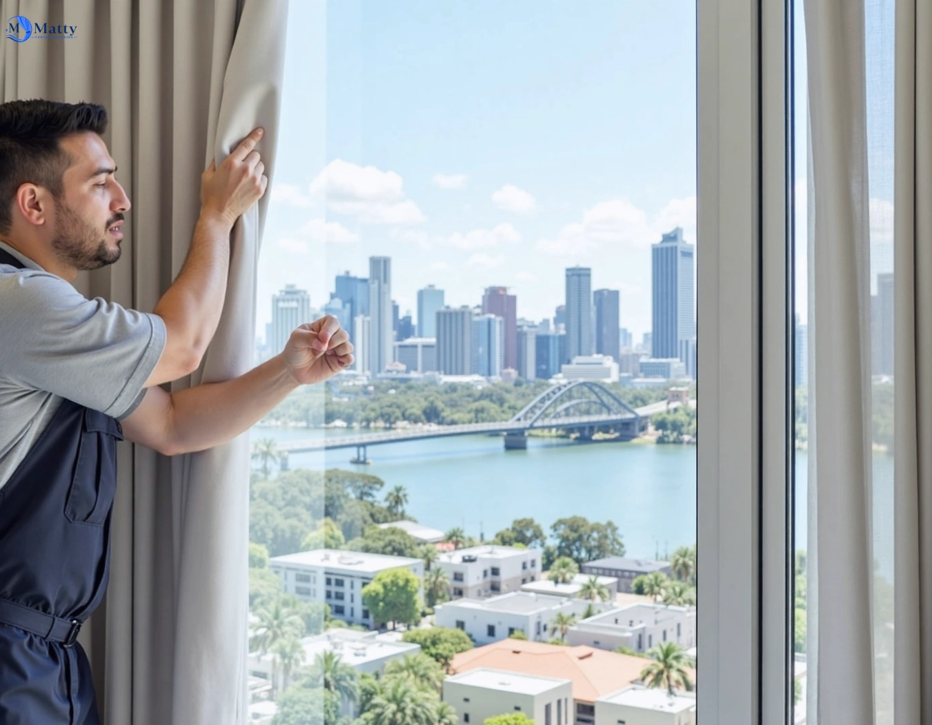 Professional curtain steam cleaning service maude-vic QLD by Matty Curtain Cleaning
