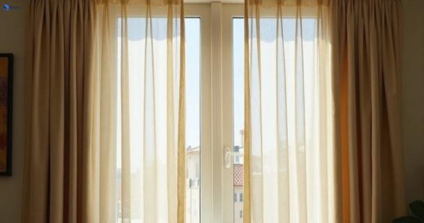 Dull dusty drapes in maude-vic before professional cleaning